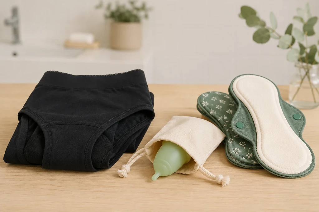 Duurzame menstruatie met menstruatieondergoed, menstruatiecup en wasbaar maandverband